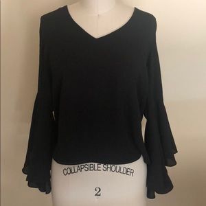 Zara sheer bell sleeve top